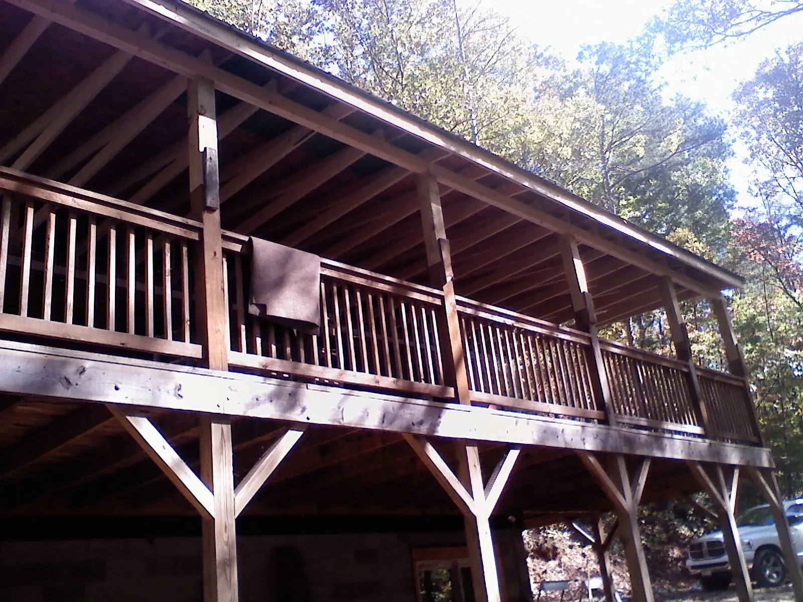 Timber framing under a new elevated porch and deck — Roof Leak Repair in Coker by Roofing Brothers